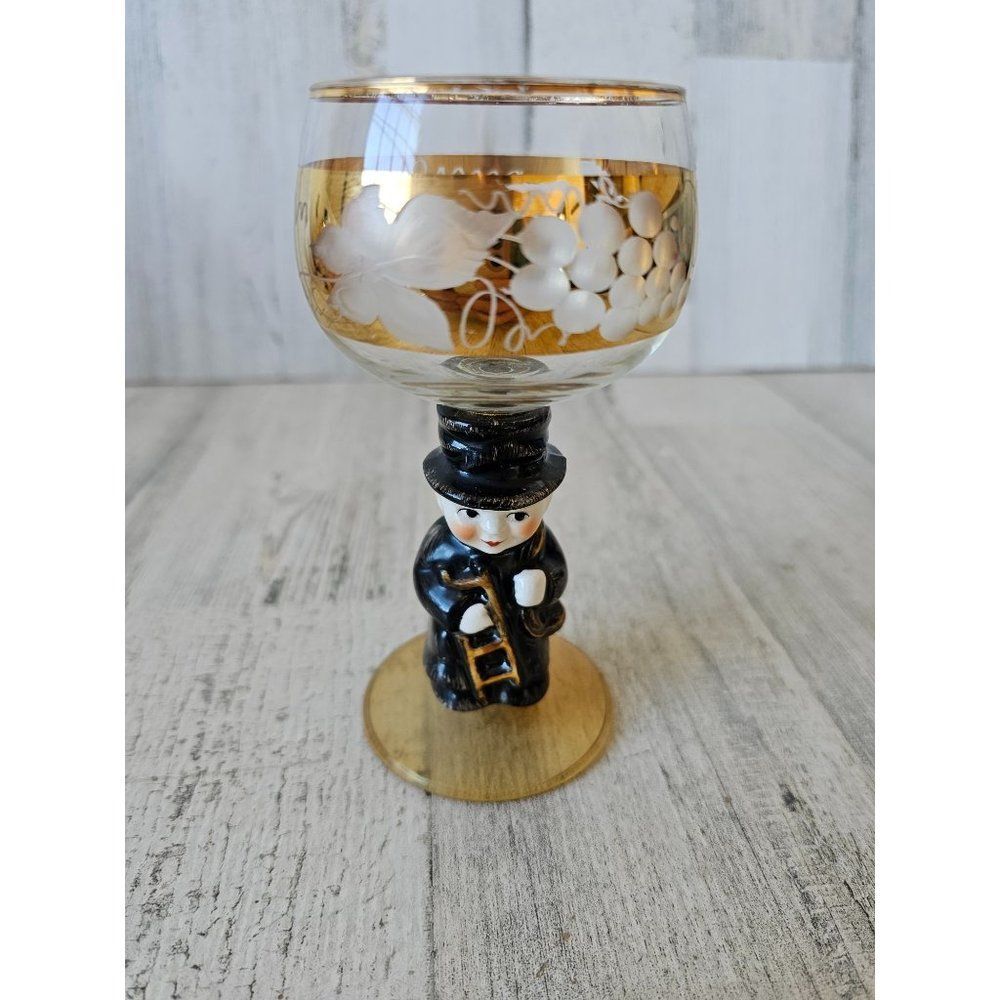 Goebel chimney goblet‎ sweep glass vintage ladder